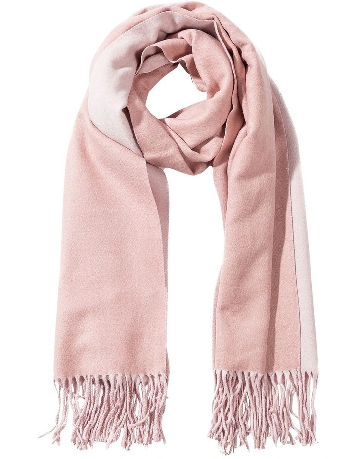 Two Tone Blush Wool Blend Pashmina Scarf