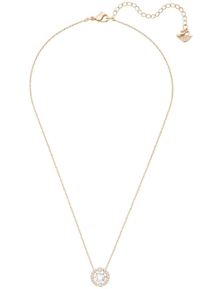 Sparkling Dance Necklace Round Cut Rose Gold-Tone Plated in White