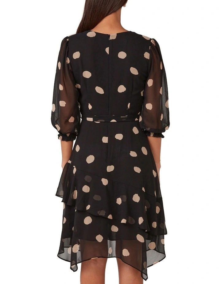 Begin Again Asymmetric 3/4 Dress in Black