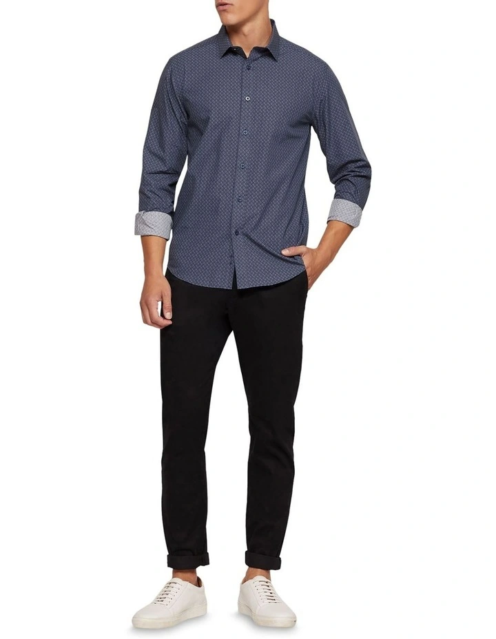 Kenton Printed Shirt in Navy