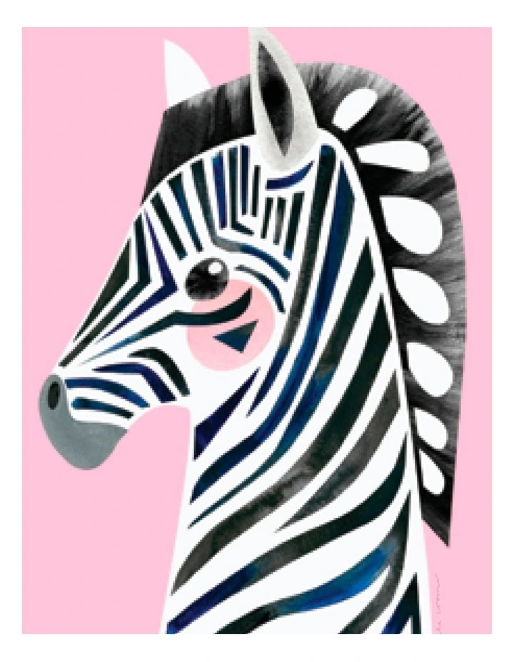 Pete Cromer Wildlife Zebra 50x70cm Tea Towel Pale Pink
