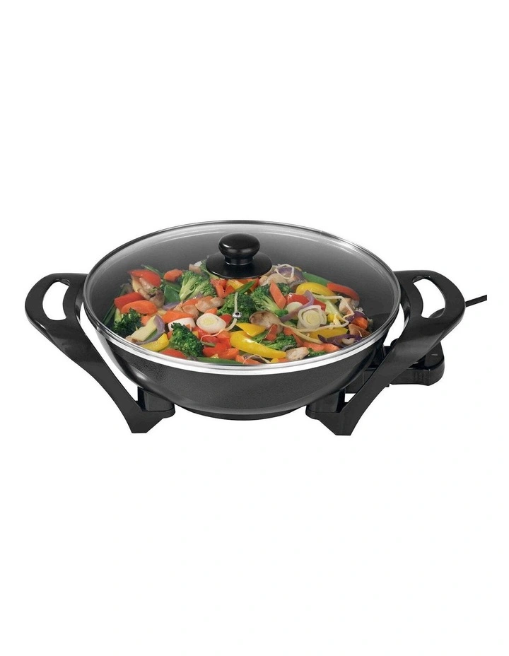Large Electric Non-Stick Wok 4.5L in Black