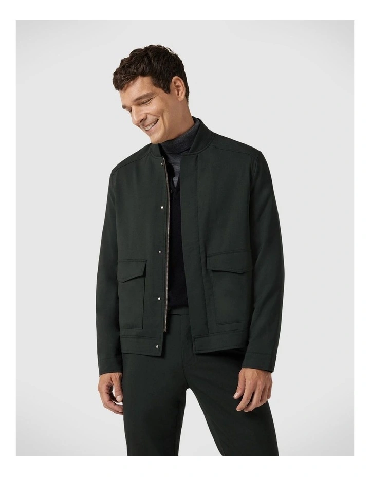 Bomber Jacket With Pocket Detail in Dark Khaki