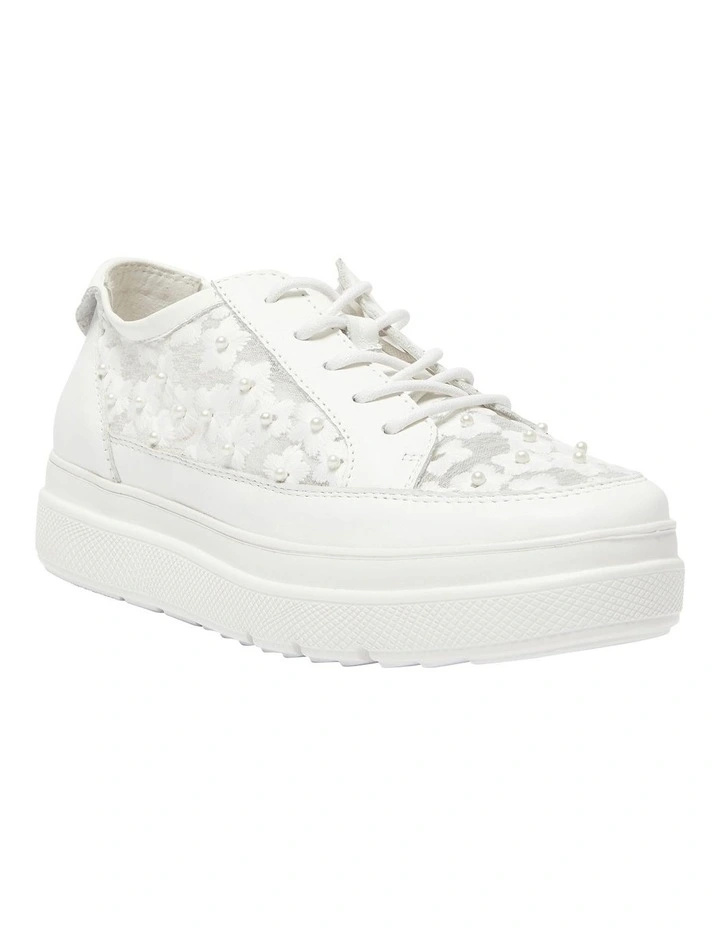 Benny Sneakers Leather Shoe in White Pearl