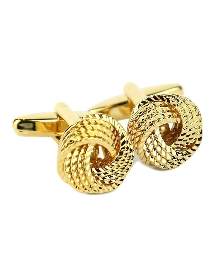 Weavy Knot Cufflink in Gold