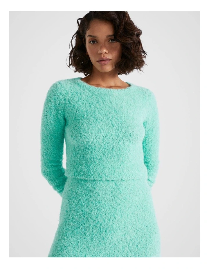 Boucle Crop Knit in Opal Marle