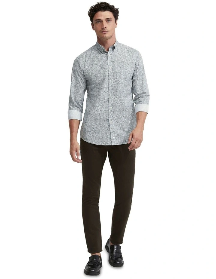 Uxbridge Printed Cotton Shirt in Green