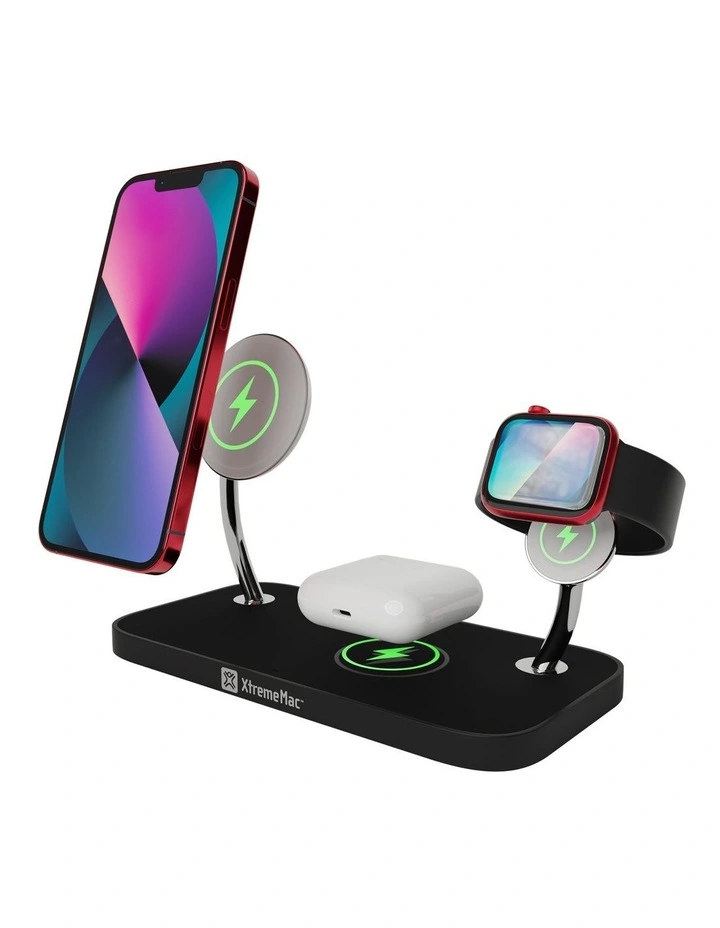 XtremeMac X-MAG PRO: 3-in-1 Wireless Charger in Black