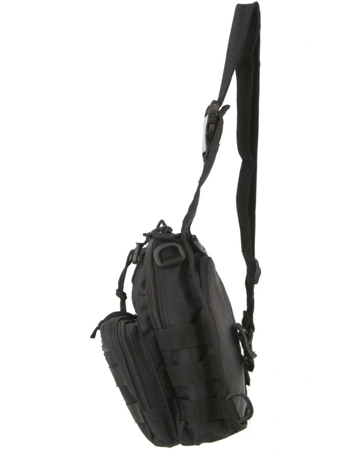 Cross-Body Sling Tactical Rucksack Shoulder Bag in Black