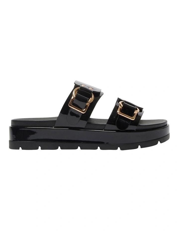 Fiction Sandals in Black Patent
