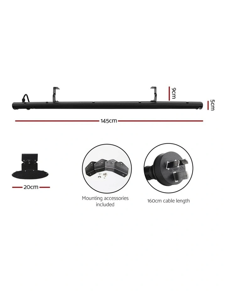 Electric 2400W Infrared Radiant Strip Heater Black RHP-E76RC-2400-BK