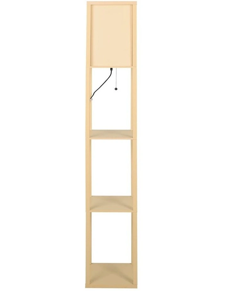 3 Tier Storage Shelf LED Floor Lamp in Khaki