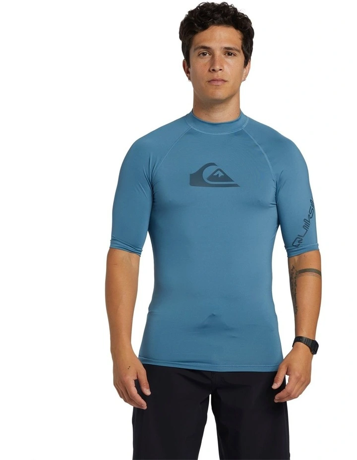 All Time Short Sleeve Rash Vest in Aegean Blue