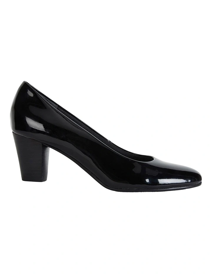 Marley Black Patent Heeled Shoes