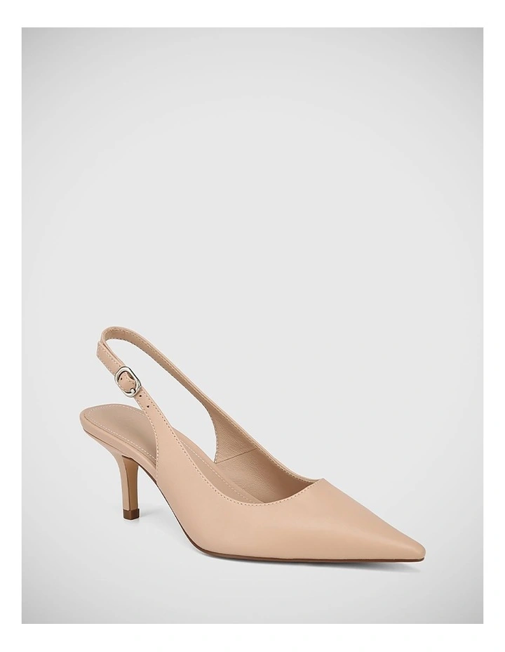 Leia Leather Heel in Vintage Pink