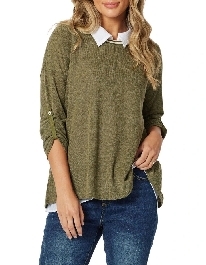Rosie 2 In 1 Top in Khaki