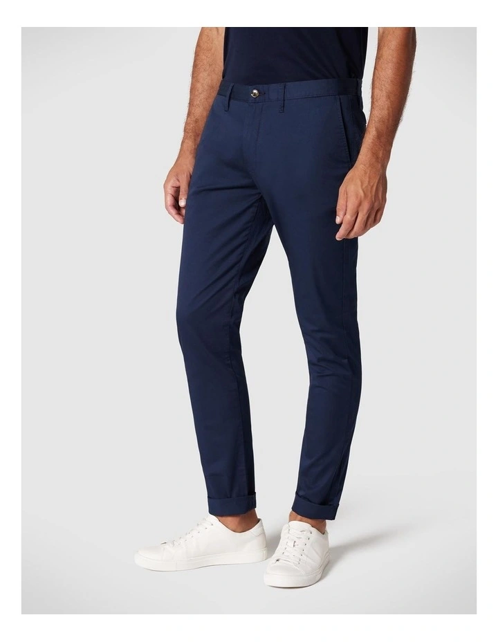 Ultra Slim Stretch Cotton Chino in New Marine