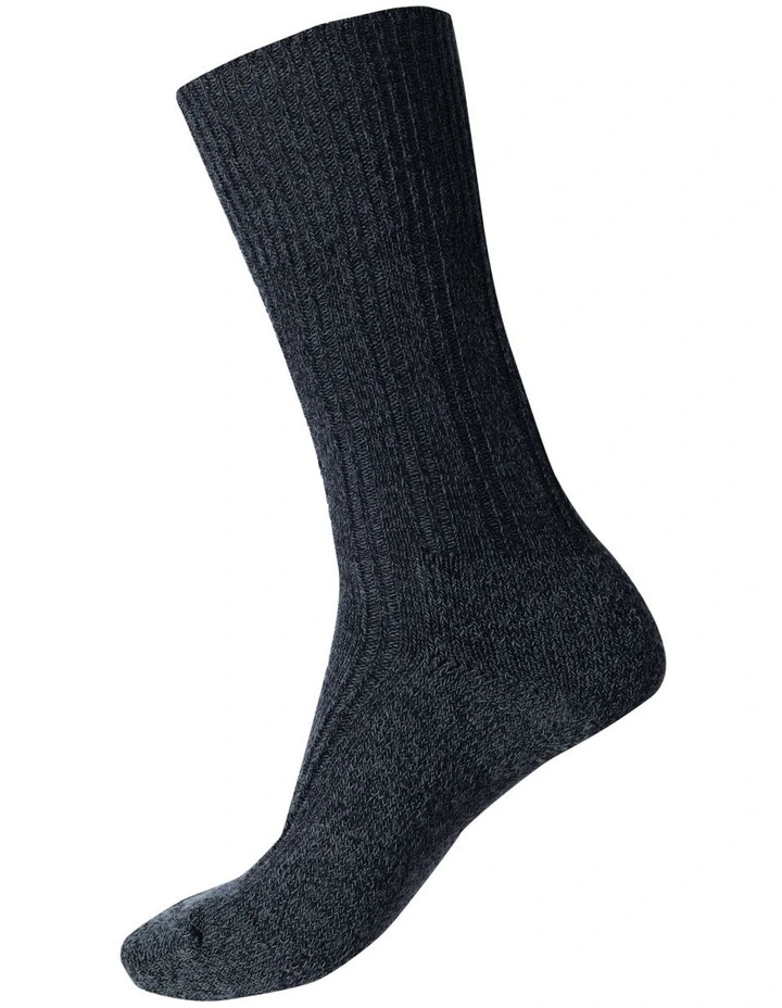 90% Fine Merino Wool Winter Health Over The Calf Socks in Charcoal