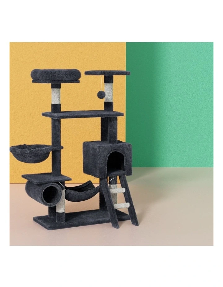 Tower Scratching Cat Tree 144cm in Black