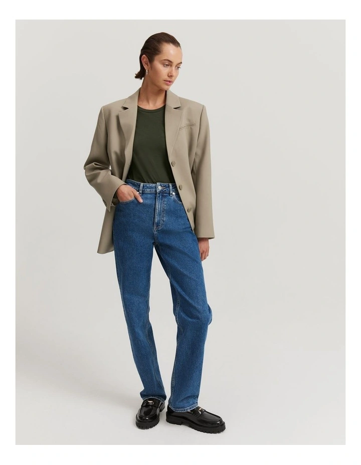 Australian Cotton Long Sleeve Slub T-shirt in Hunter Green