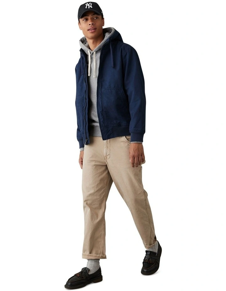 Hooded Workwear Jacket in Rich Navy