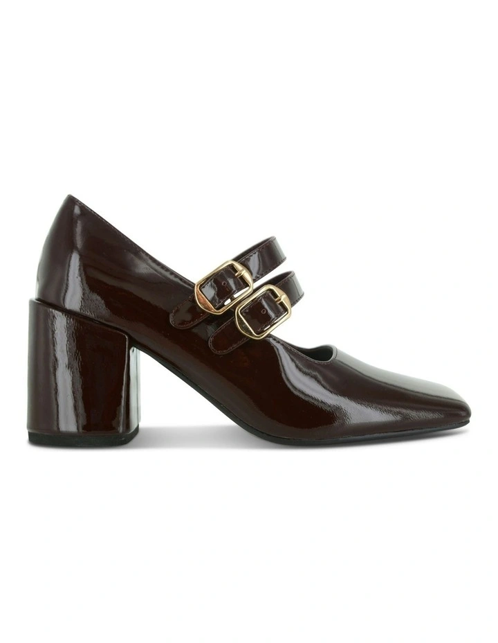 Izah Heeled Mary Janes Shoes in Merlot