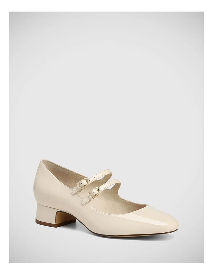 Mary Jane Estella Patent Leather Heel in Vintage Ivory