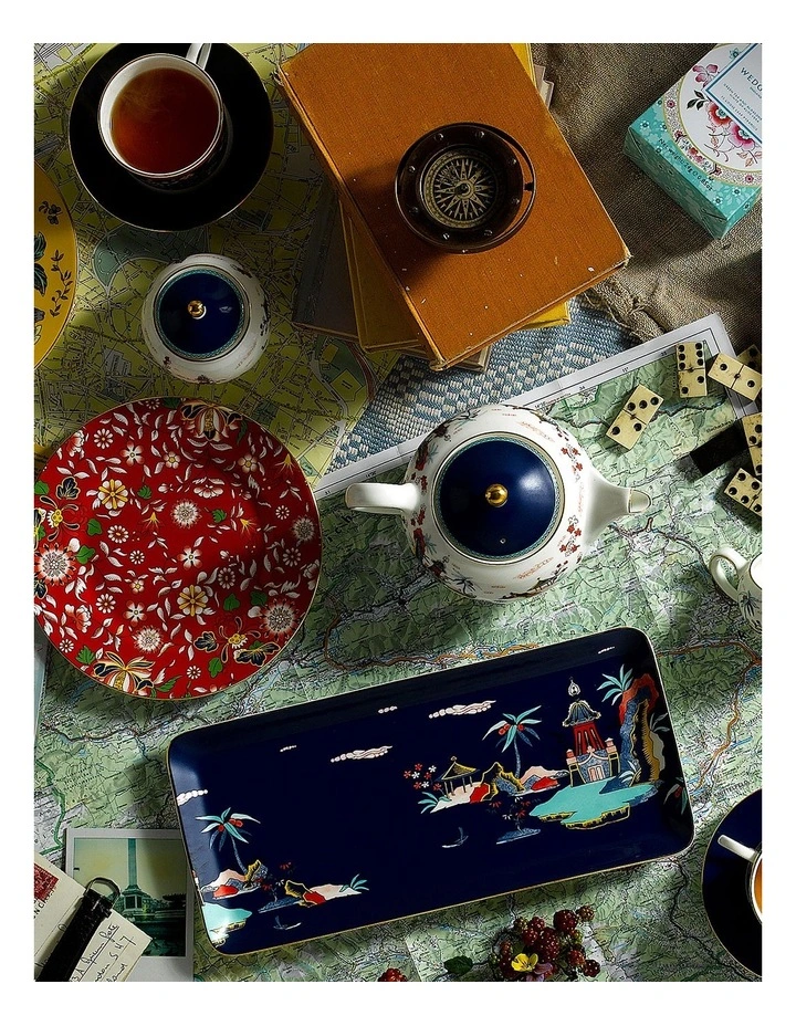 Wonderlust Blue Pagoda 3pc Tea Set