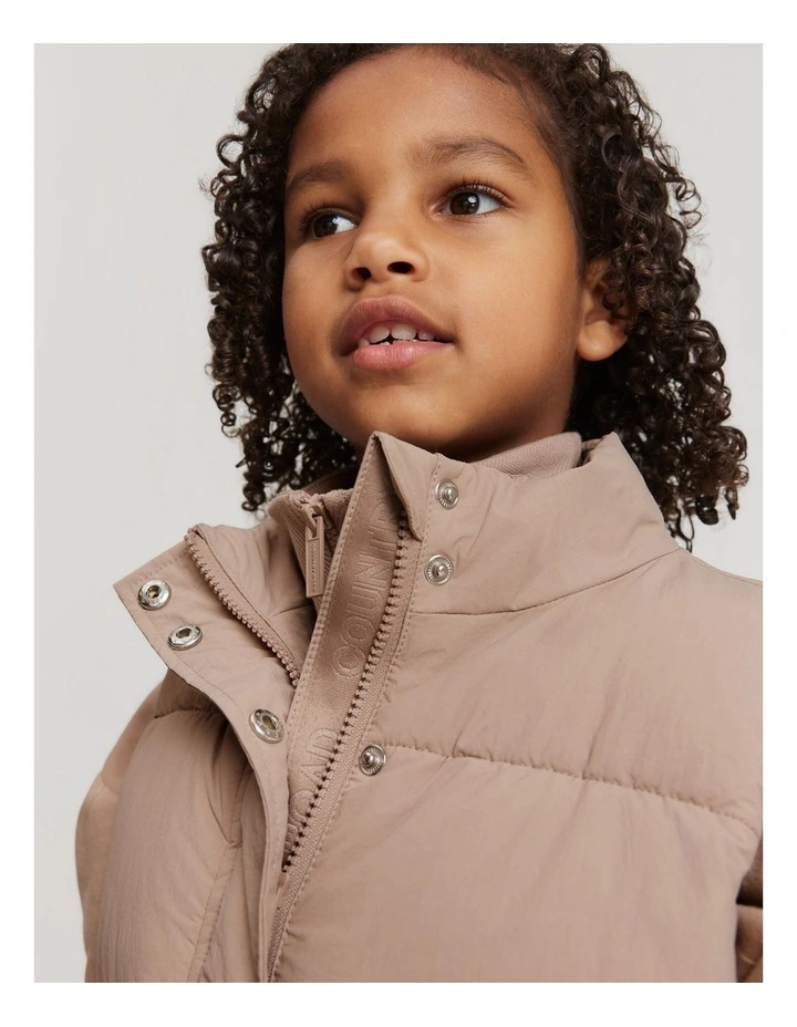 Reversible Faux Fur Vest in Mushroom