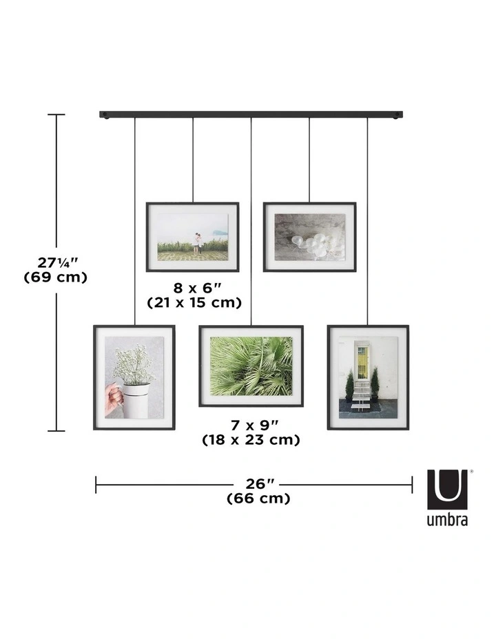 Exhibit Frame Set of 5 in Black