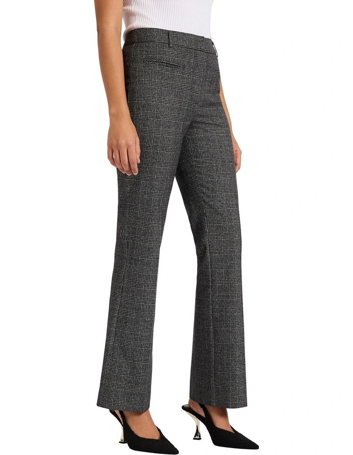Lizzy Check Flare Pant in Black/Grey