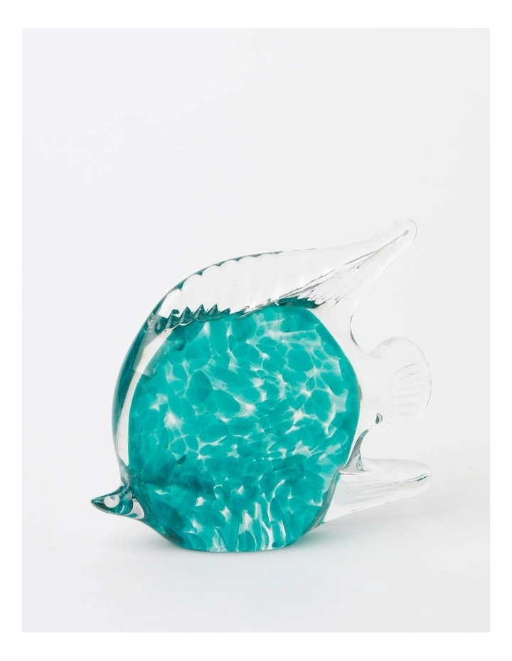 Pyremont Glass Fish Sculpture 14cm in Teal
