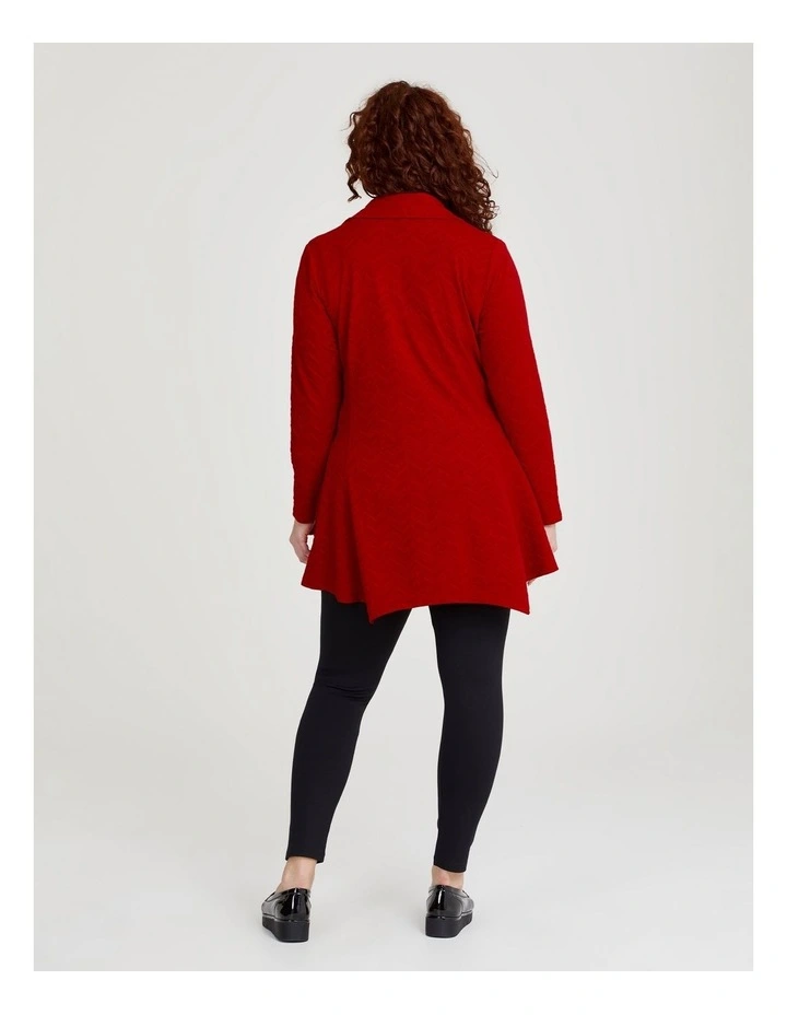 Jacquard Zip Jacket in Red