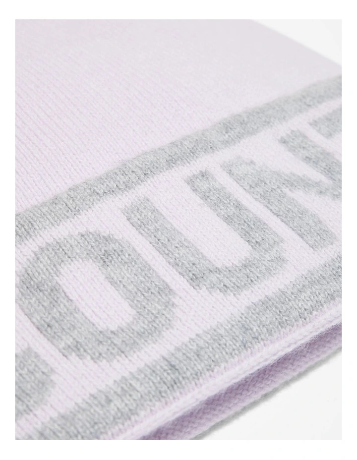 Organically Grown Cotton Blend Logo Beanie in Lilac
