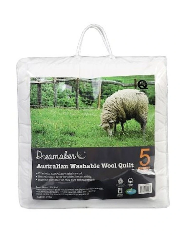 Australian Washable Wool Quilt 500GSM in White