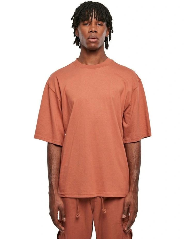 Organic Oversized Sleeve Tee in Terracotta