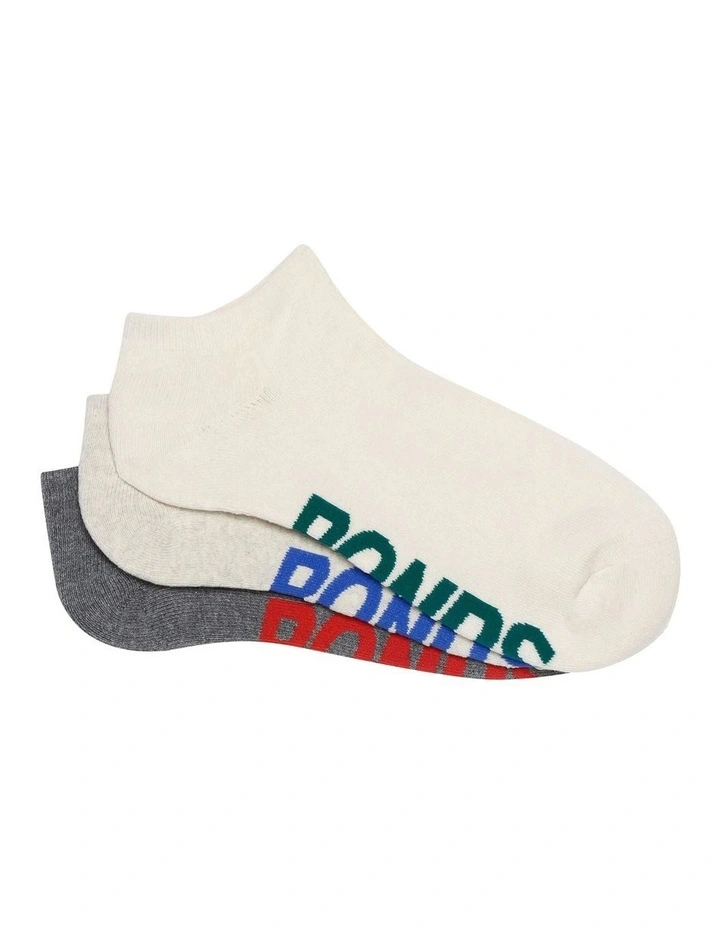 Logo Low Cut Socks 3 Pack in Assorted