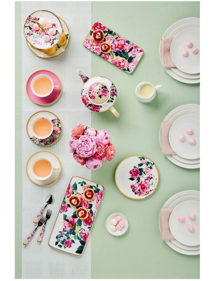 Teas & C's Silk Road Rectangle Platter Gift Boxed 25x12cm in White