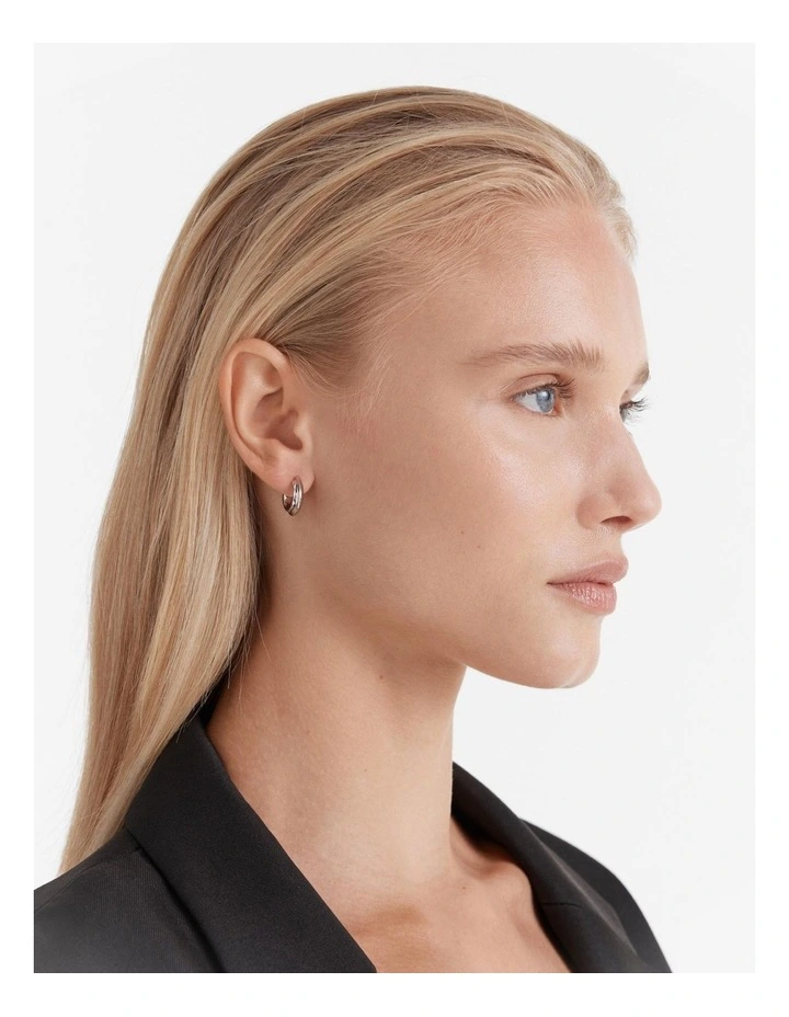 Lets Groove Hoop Earrings in Silver
