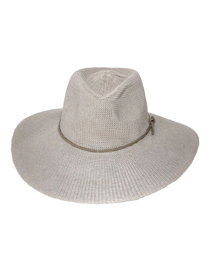 Nina Wide Brim Fedora Hat in Stone
