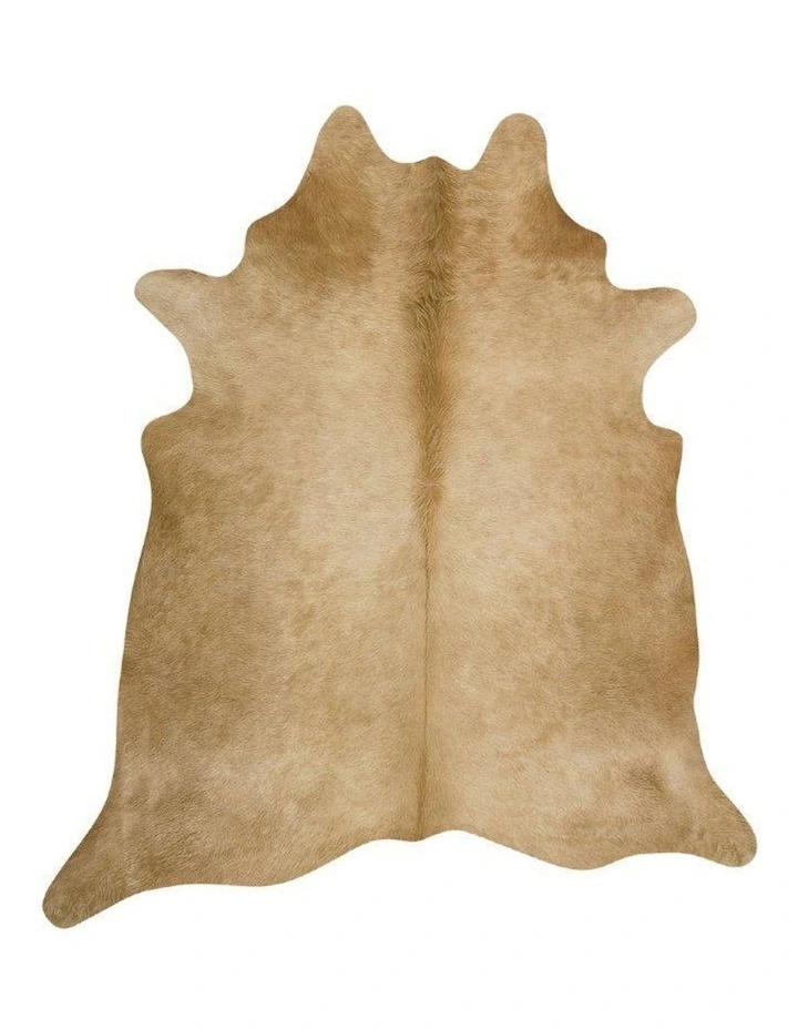 Exquisite Natural Cow Rug in Beige