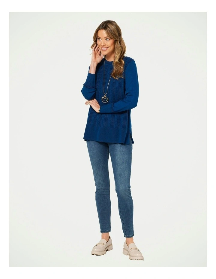 Francine Crew Neck Sweater in Navy