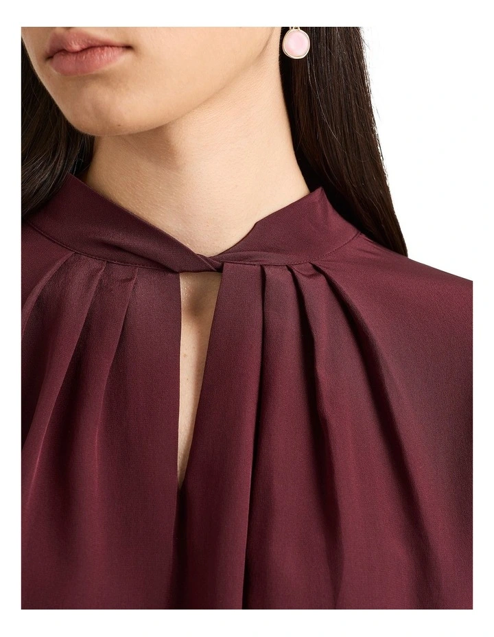 Sabrina Silk Mix Top in Merlot