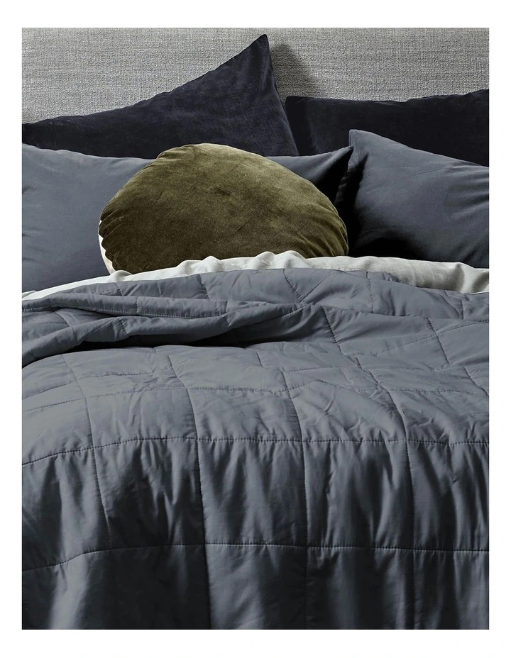 Halo Organic Coverlet in Steel