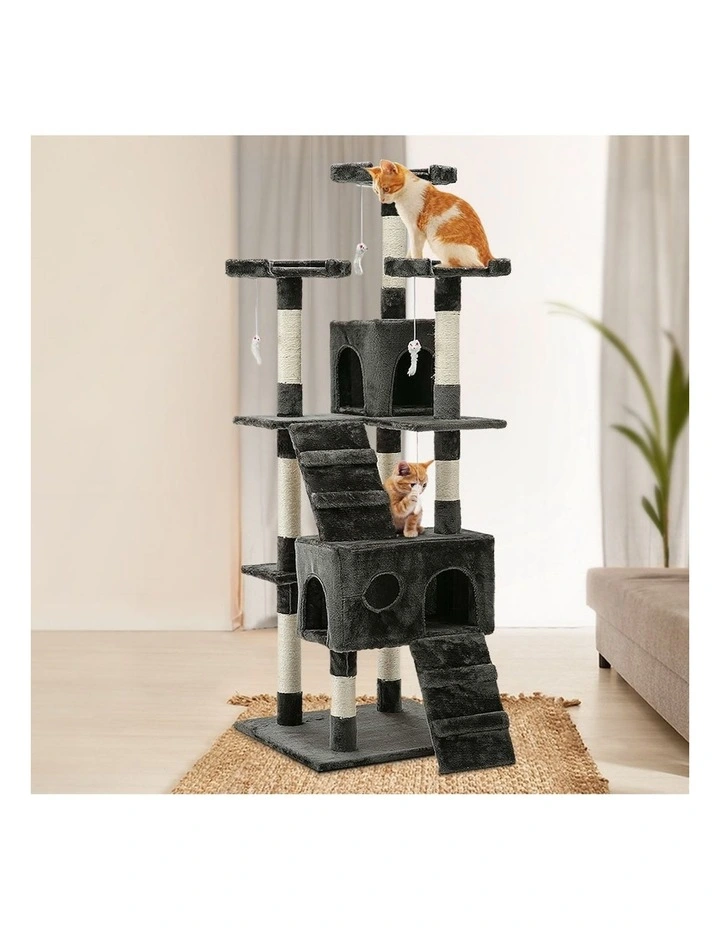 Tower Scratching Cat Tree 180cm in Grey
