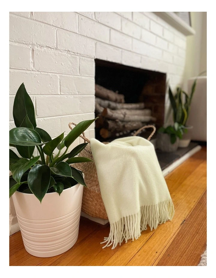 Kensington Throw Blanket in Ivory