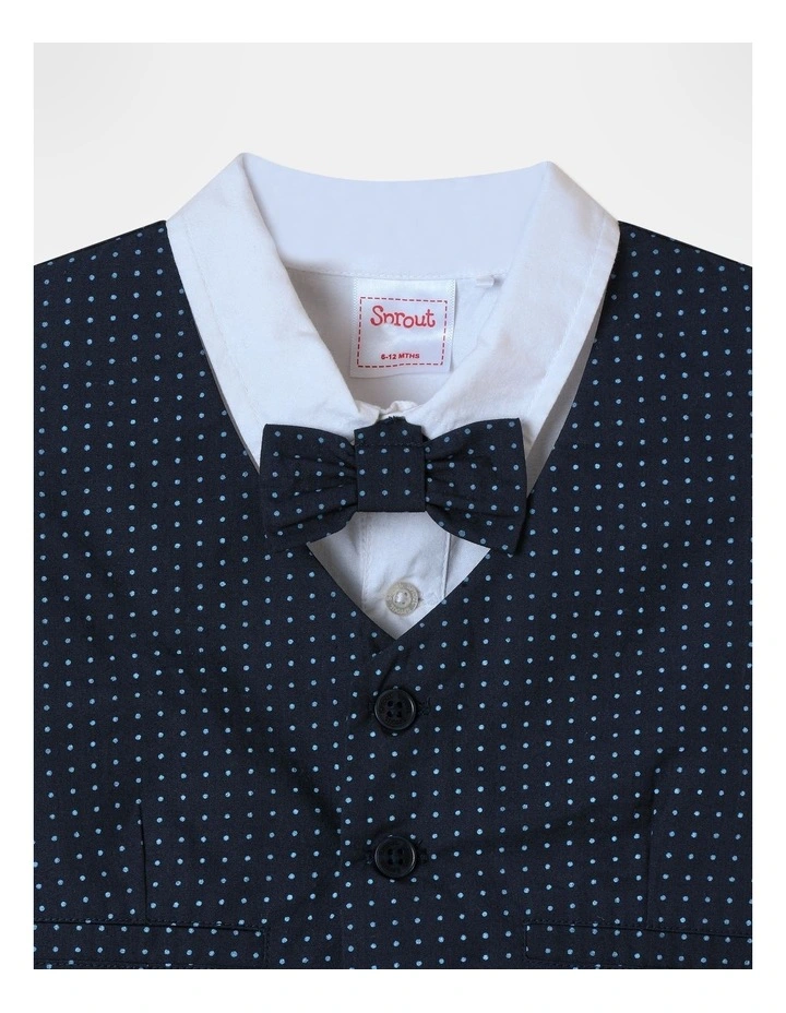 Shirt Vest Pant Set in Navy