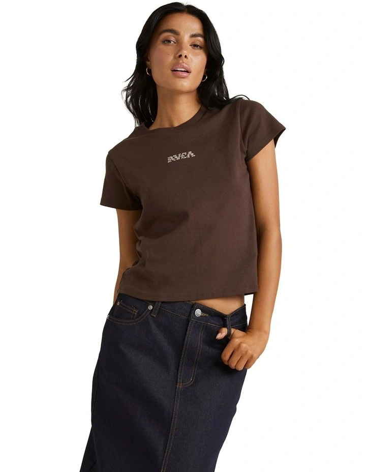 County Shrunken T-shirt in Chocolate