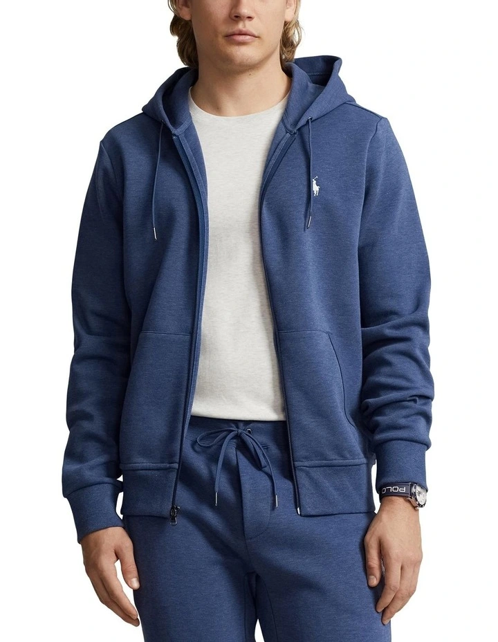 Double-Knit Full-Zip Hoodie in Blue