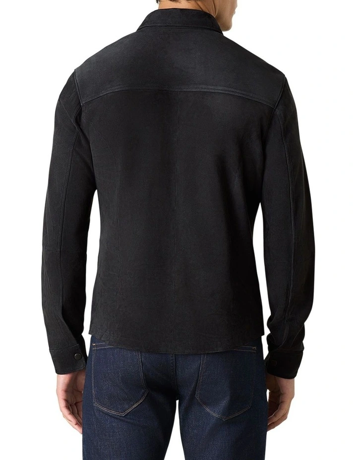 Whitlam Suede Shirt Jacket in Grey
